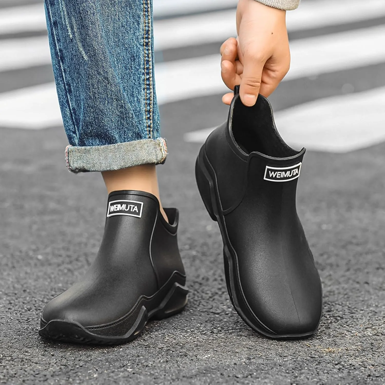 Couple Rain Shoes Outside Wear Versatile Water Shoes Thick Bottom Comfortable Non Slip Womens Original Short Rain Boot