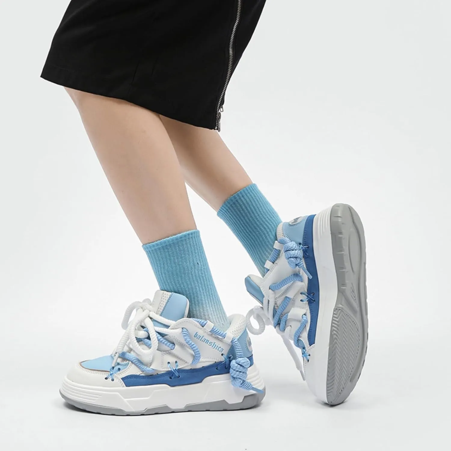Couple's Faux - Leather Chunky Sneakers, Lightweight and Breathable. Suitable for Walking, Tennis, Running, with Height - Increasing Design. Perfect for Casual and Stylish Looks.