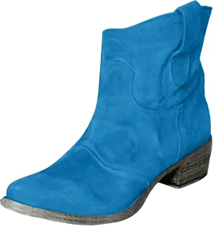 Cowboy Boots for Women Cowgirl Low Heel Chunky Stacked Winter Fall Booties Slouchy Western Wide Mid Calf Pointed Toe Shoes