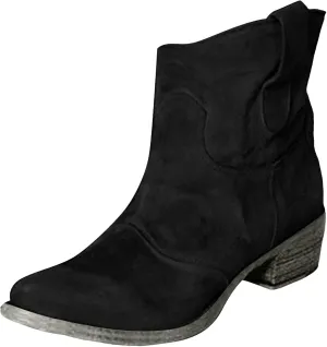 Cowboy Boots for Women Cowgirl Low Heel Chunky Stacked Winter Fall Booties Slouchy Western Wide Mid Calf Pointed Toe Shoes
