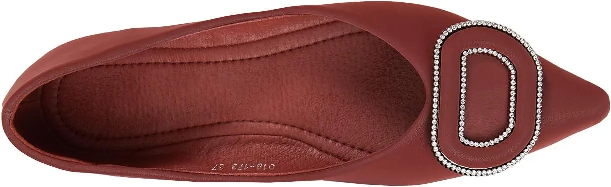 C.Paravano Women's Flats Pointed Toe Flats for Women Designer Ballet Flats Leather Flats Shoes for Women Dressy Casual Work Office Party Shoes
