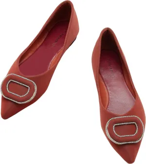 C.Paravano Women's Flats Pointed Toe Flats for Women Designer Ballet Flats Leather Flats Shoes for Women Dressy Casual Work Office Party Shoes