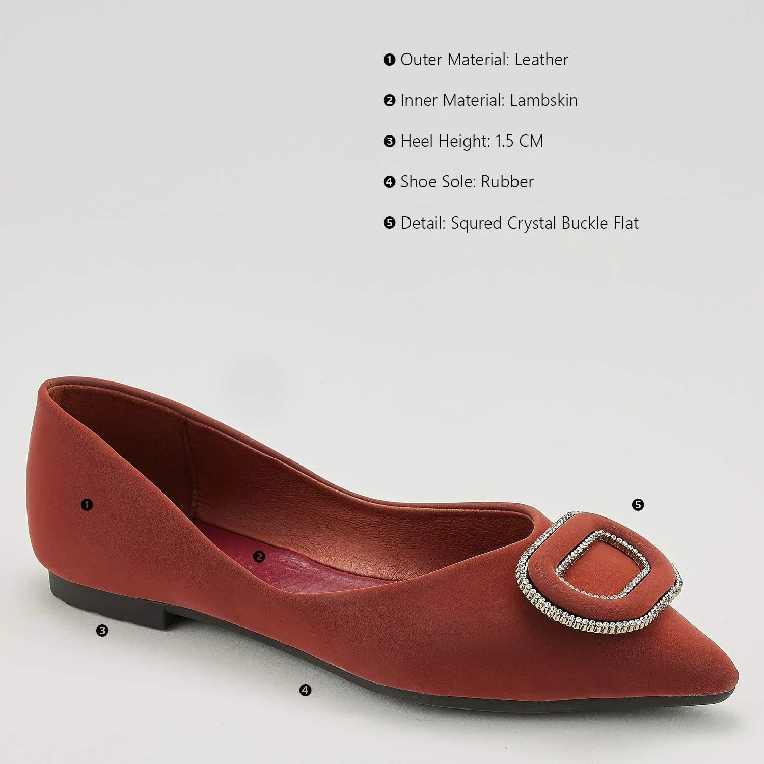 C.Paravano Women's Flats Pointed Toe Flats for Women Designer Ballet Flats Leather Flats Shoes for Women Dressy Casual Work Office Party Shoes