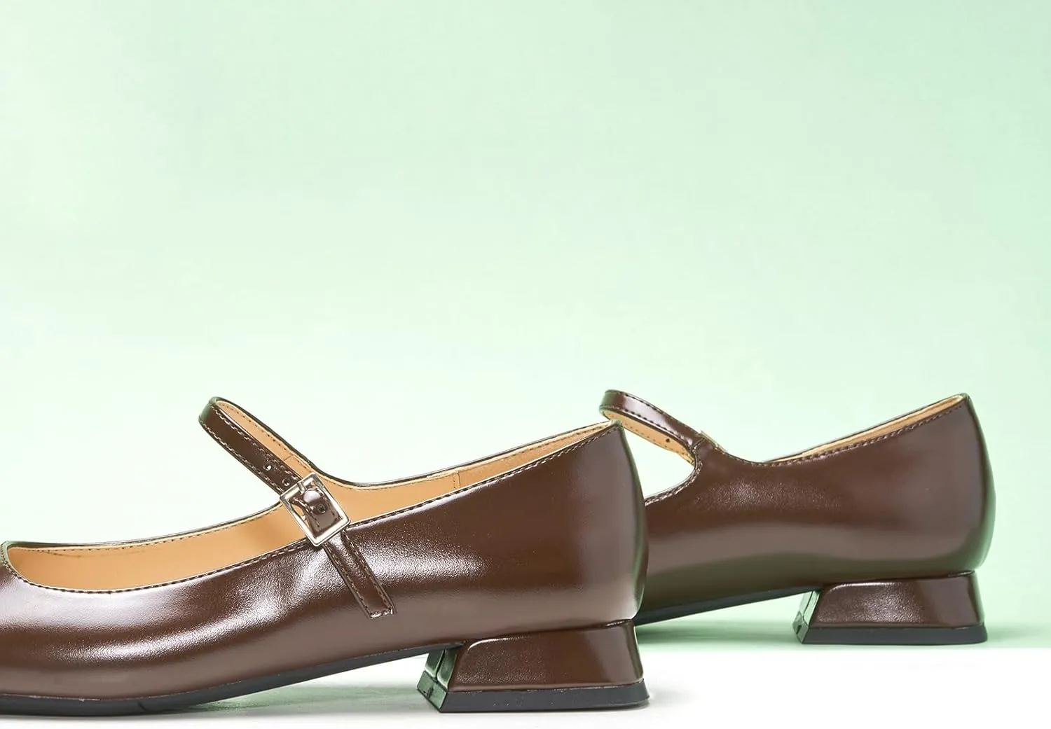 C.Paravano Women's Mary Jane Flats Adjustable Strap & Square Toe | Memory Foam Comfort | Perfect for Office, Weddings, Travel