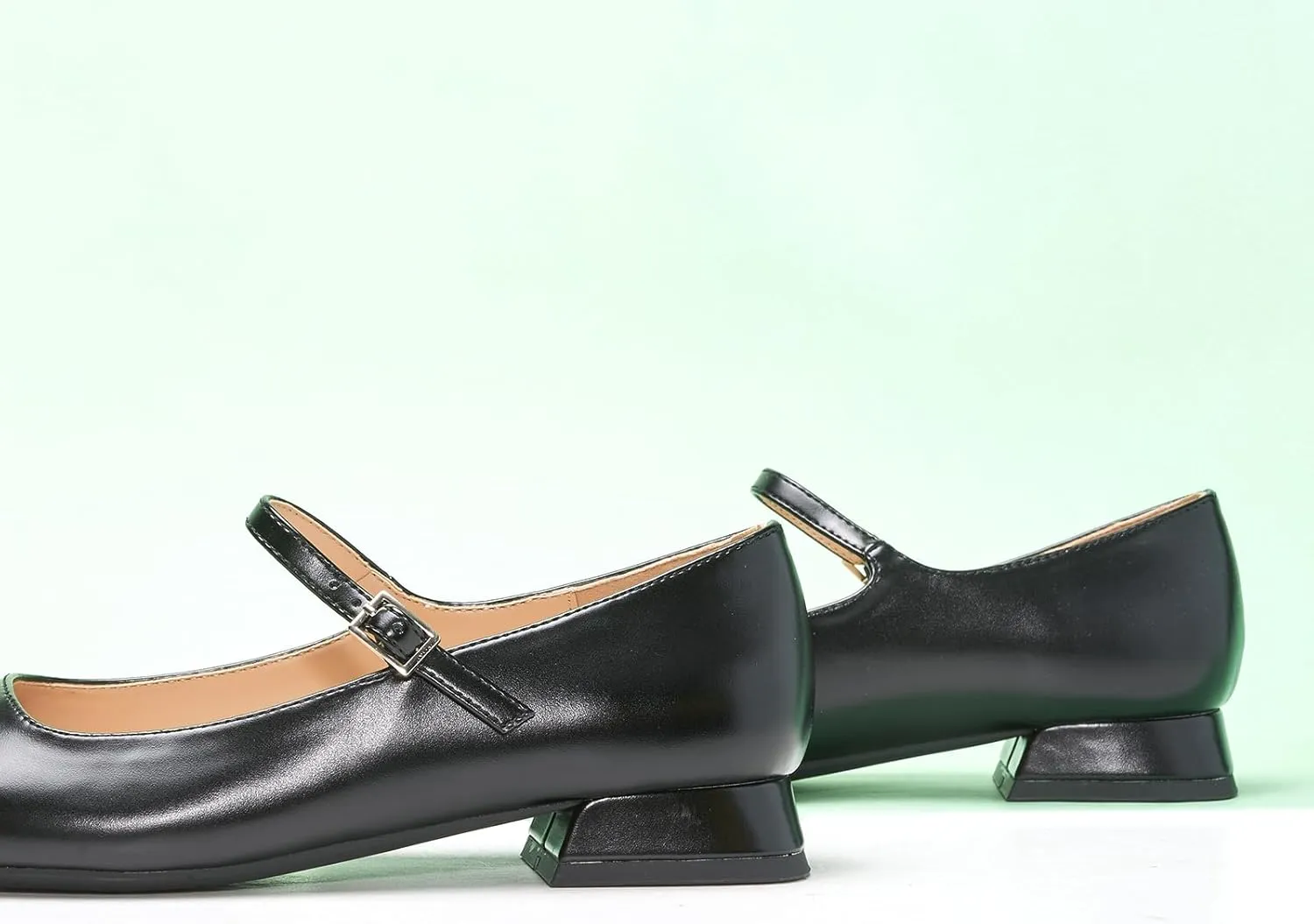 C.Paravano Women's Mary Jane Flats Adjustable Strap & Square Toe | Memory Foam Comfort | Perfect for Office, Weddings, Travel