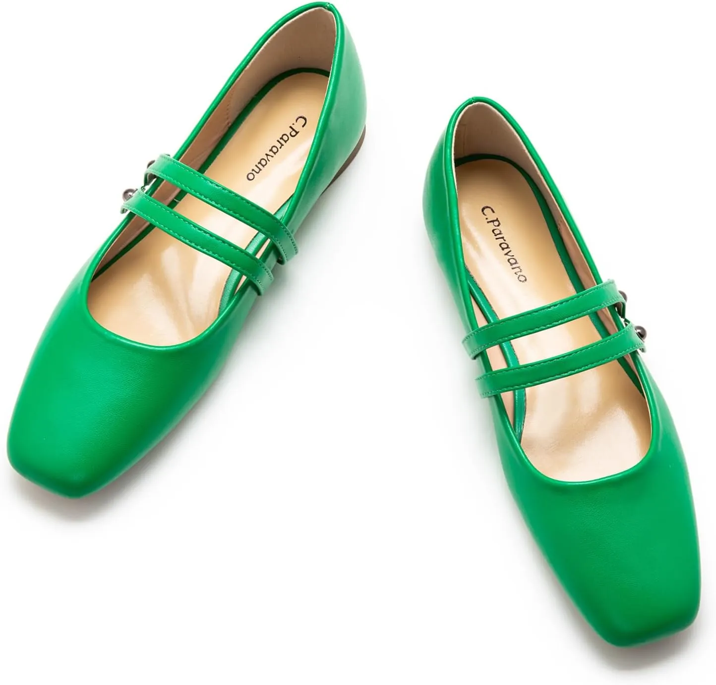 C.Paravano Women's Mary Jane Flats | Closed Toe Mary Jane Shoes for Women | Slip On Mary Janes Ballet Flats | Dress Strap Shoes for Casual Work Office & Wedding Business