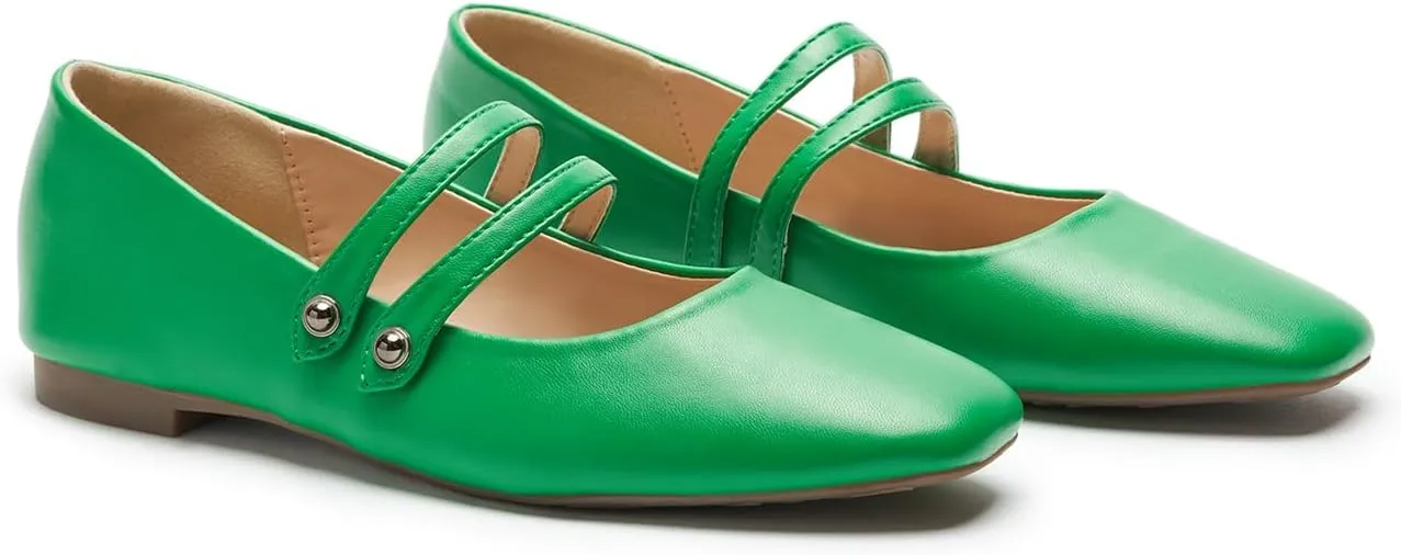 C.Paravano Women's Mary Jane Flats | Closed Toe Mary Jane Shoes for Women | Slip On Mary Janes Ballet Flats | Dress Strap Shoes for Casual Work Office & Wedding Business