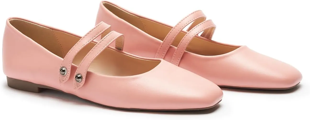 C.Paravano Women's Mary Jane Flats | Closed Toe Mary Jane Shoes for Women | Slip On Mary Janes Ballet Flats | Dress Strap Shoes for Casual Work Office & Wedding Business