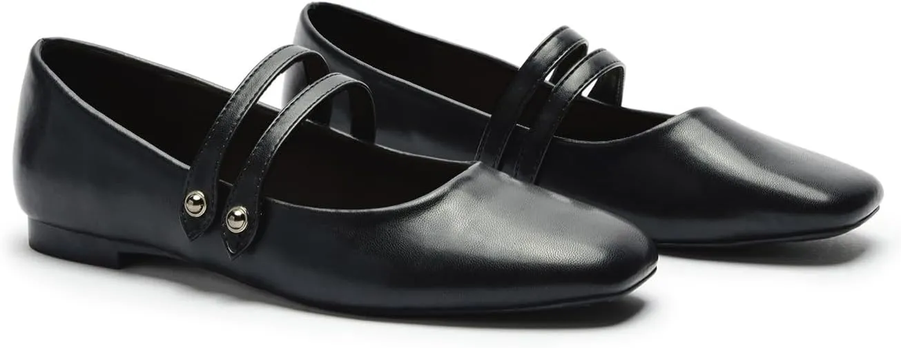 C.Paravano Women's Mary Jane Flats | Closed Toe Mary Jane Shoes for Women | Slip On Mary Janes Ballet Flats | Dress Strap Shoes for Casual Work Office & Wedding Business