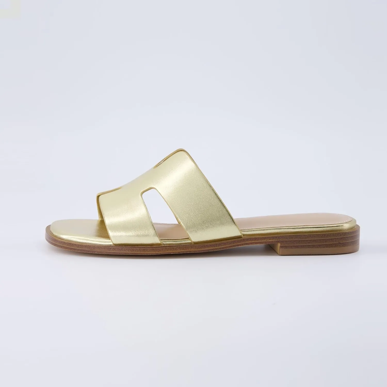 CUSHIONAIRE Voyage Cutout Strap Slides for Women, Slip On Summer Flats, Trendy Footwear, Comfortable Vacation Style Sandals for Women 2025
