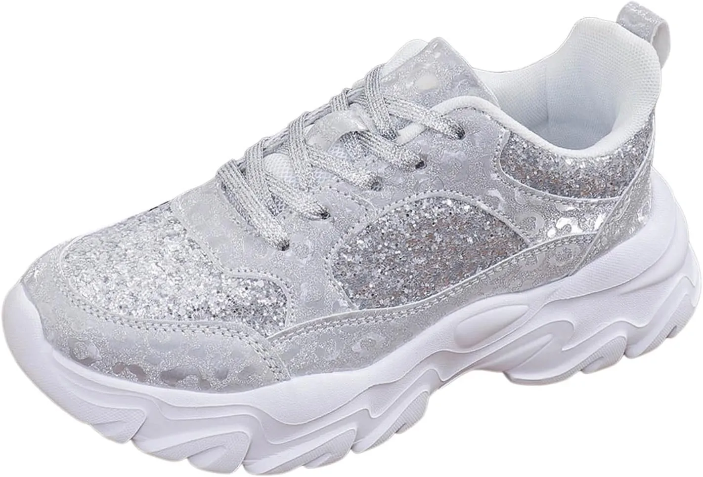 Damen Pailletten Sneakers Plateau Trainer Schuhe Walkingschuhe Freizeitschuhe Atmungsaktiv Indoor Soccer Shoes Women 6