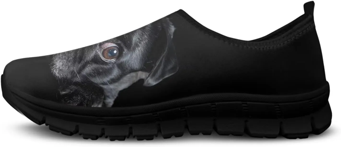 Dog Print Slip on Loafers for Women Anti-Skid Running Sneakers No Laces Breathable Sport Shoes