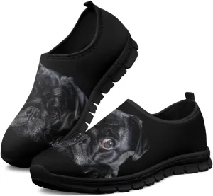 Dog Print Slip on Loafers for Women Anti-Skid Running Sneakers No Laces Breathable Sport Shoes