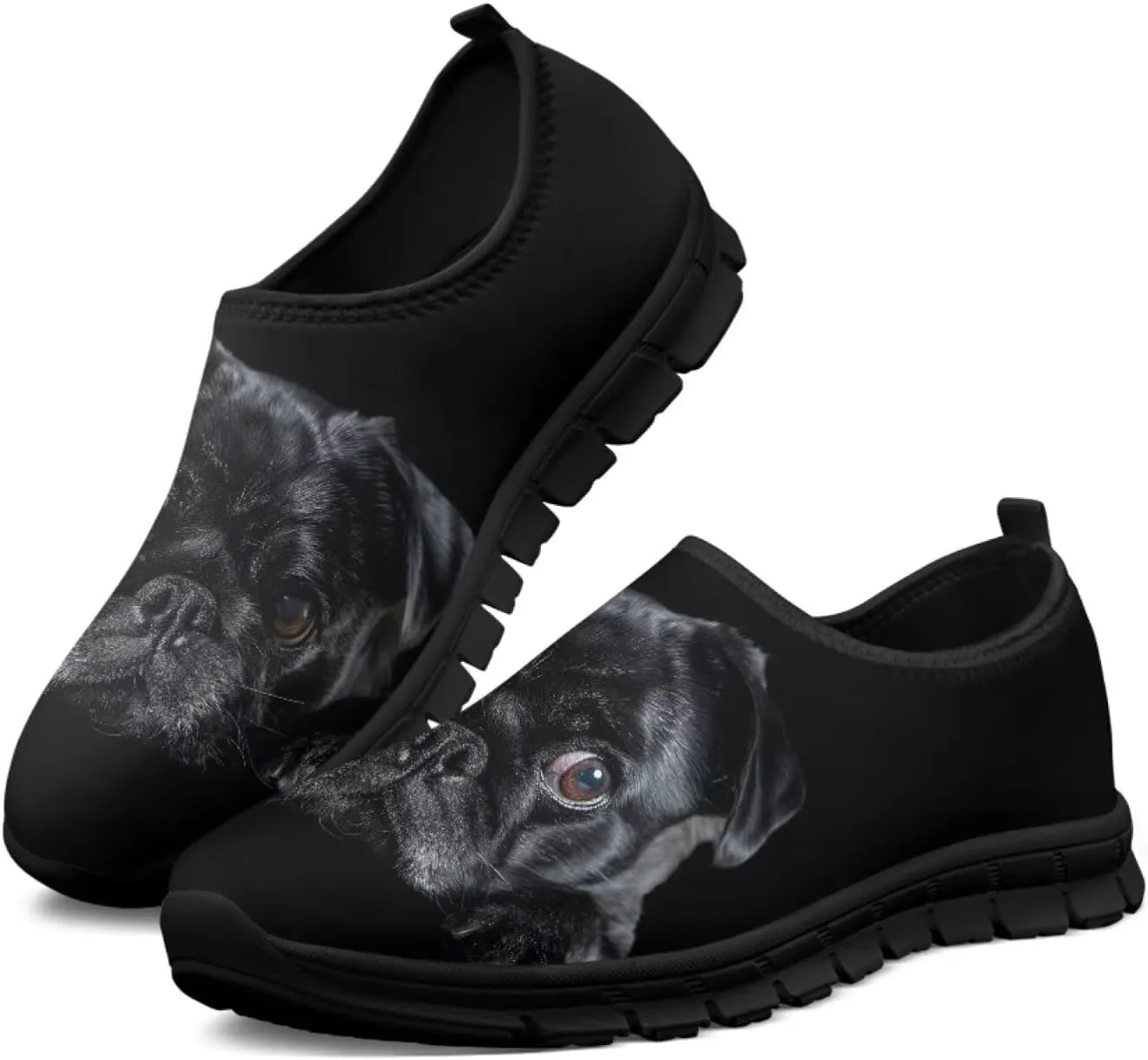 Dog Print Slip on Loafers for Women Anti-Skid Running Sneakers No Laces Breathable Sport Shoes