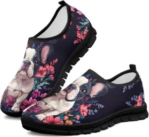Dog Print Slip on Loafers for Women Anti-Skid Running Sneakers No Laces Breathable Sport Shoes