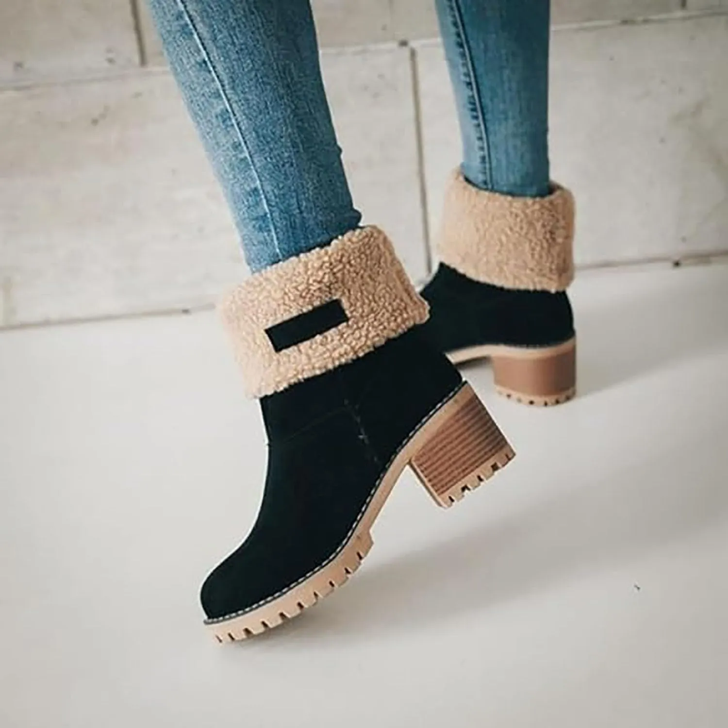 Dotmalls Boots, Dotmalls Seniors' Chunky Heel Winter Boots, Dotmalls Women's Chunky Heel Round Toe Snow Boots