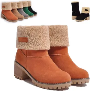 Dotmalls Boots, Dotmalls Seniors' Chunky Heel Winter Boots, Women's Chunky Heel Round Toe Snow Boots