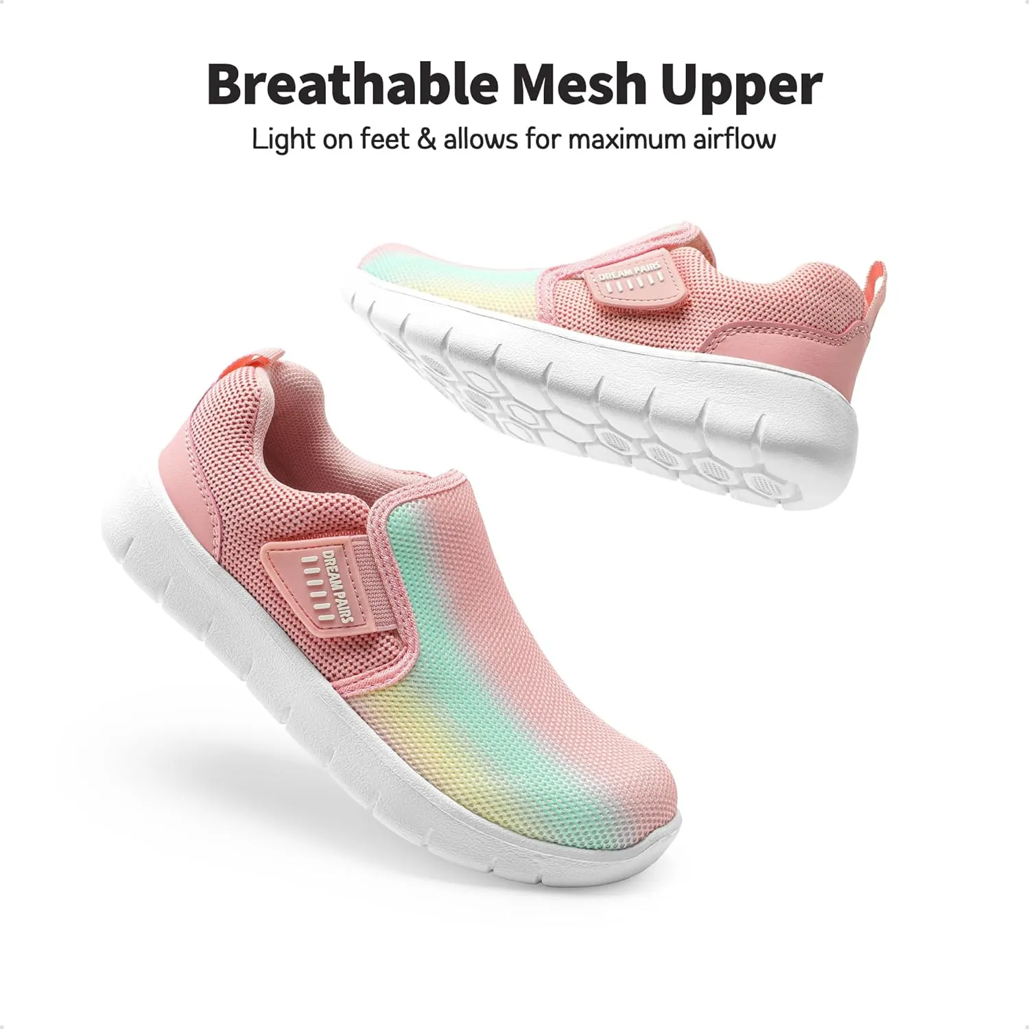 DREAM PAIRS Boys Girls Shoes Kids Slip on Tennis EZ-Ons MightyMovers Running Athletic Barefoot Zero Drop Sports Sneakers