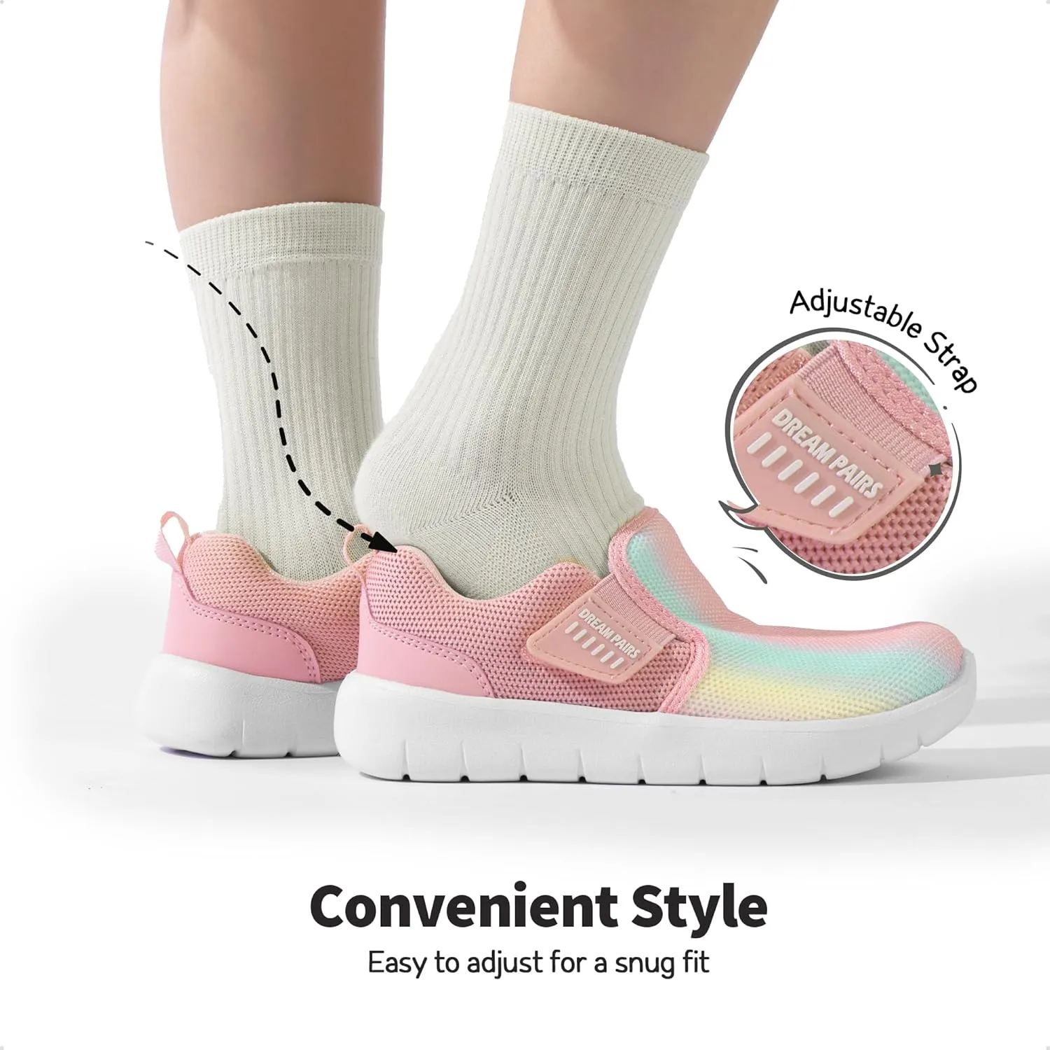 DREAM PAIRS Boys Girls Shoes Kids Slip on Tennis EZ-Ons MightyMovers Running Athletic Barefoot Zero Drop Sports Sneakers