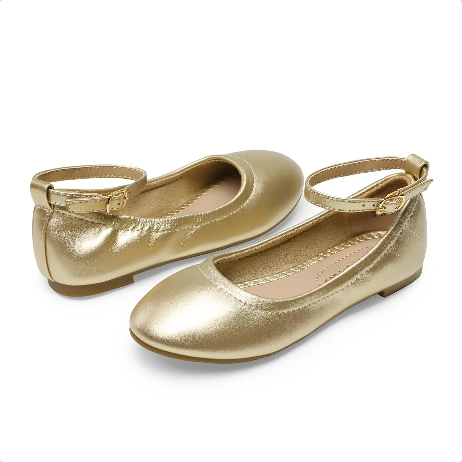 DREAM PAIRS Girls Dress Shoes Girl's Ballerina Flat Ankle Strap Ballet Flats (Toddler/Little Kid/Big Kid)