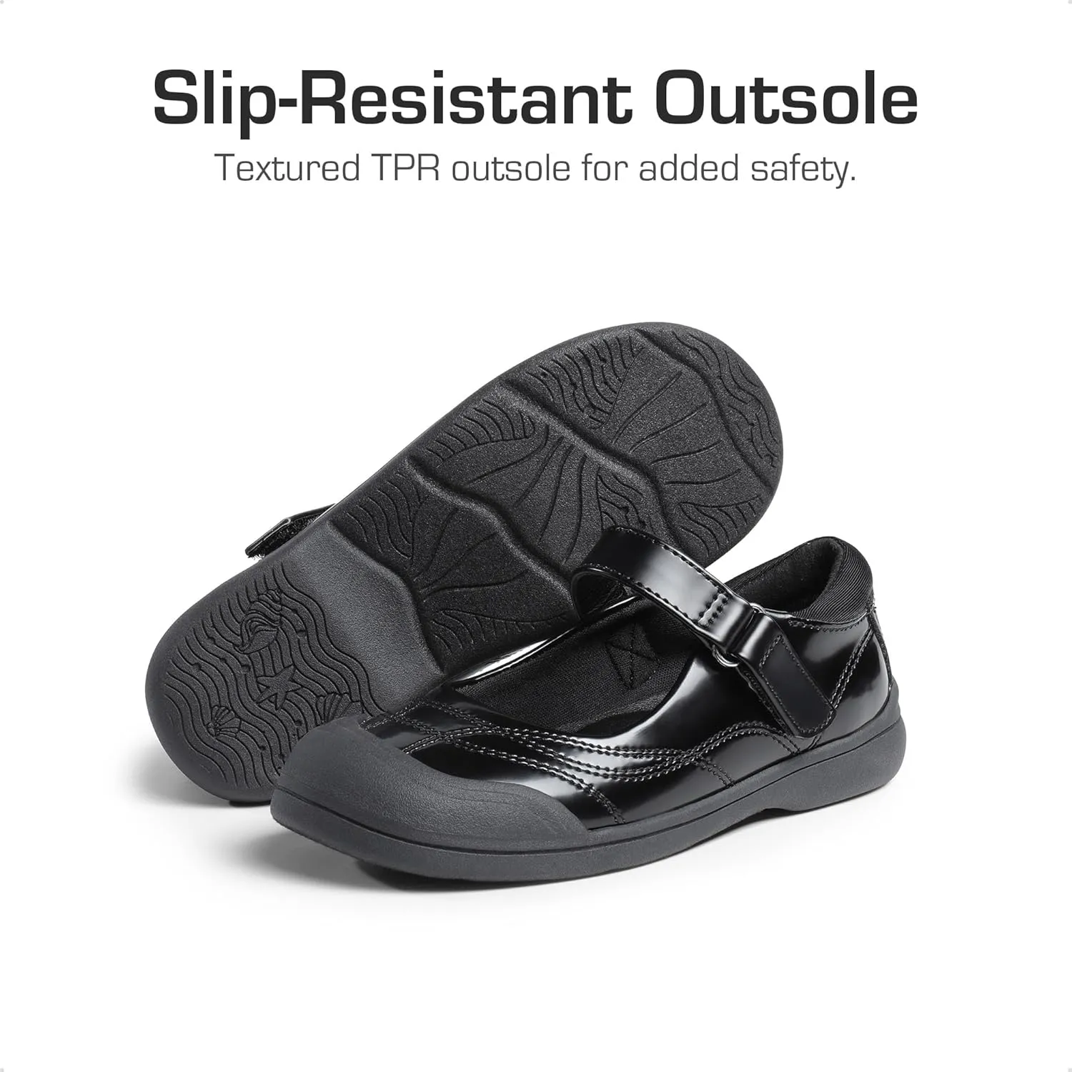 DREAM PAIRS Girls Kids Mary Jane School Uniform Toe-Protective Shoes Soft Flats Toddler Little Kid