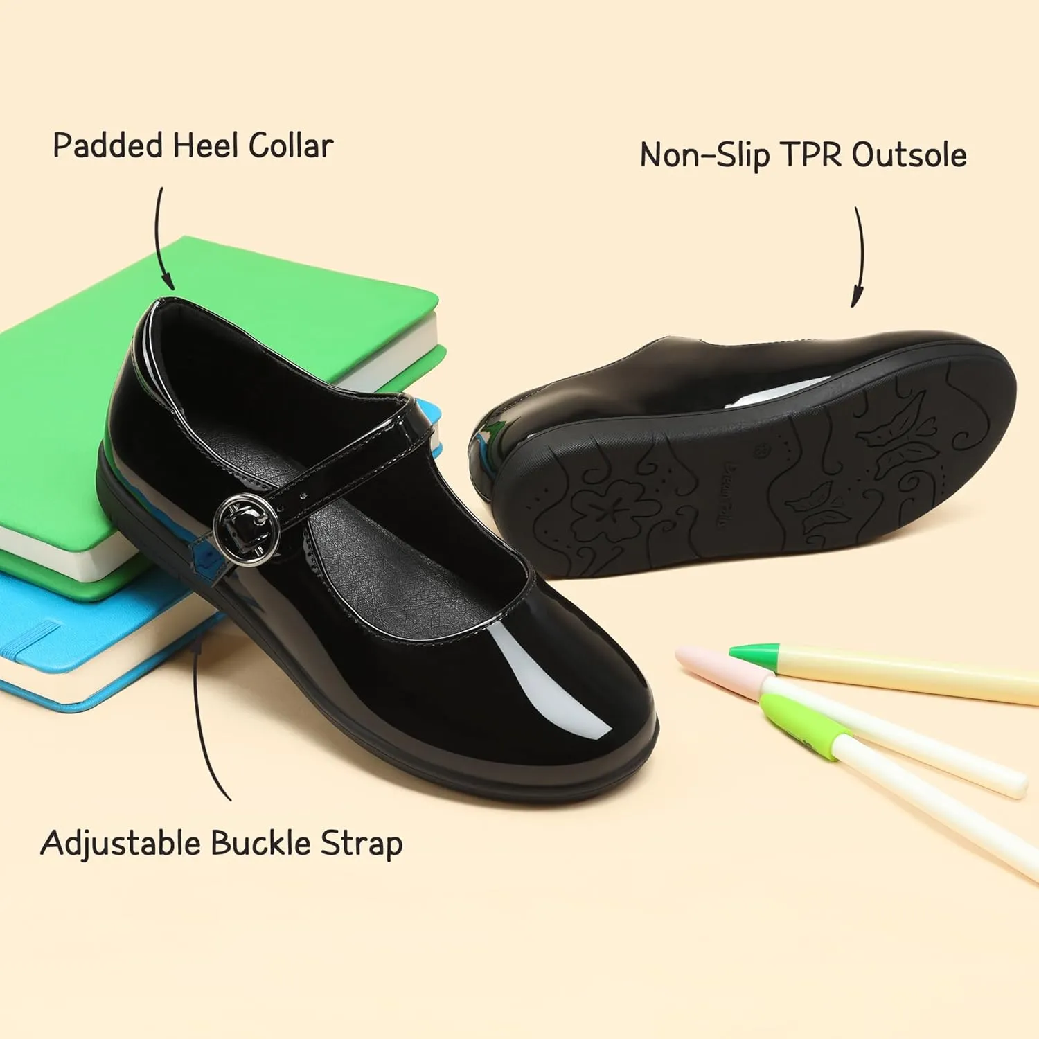 DREAM PAIRS Girls Mary Jane Flats School Uniform Dress Shoes