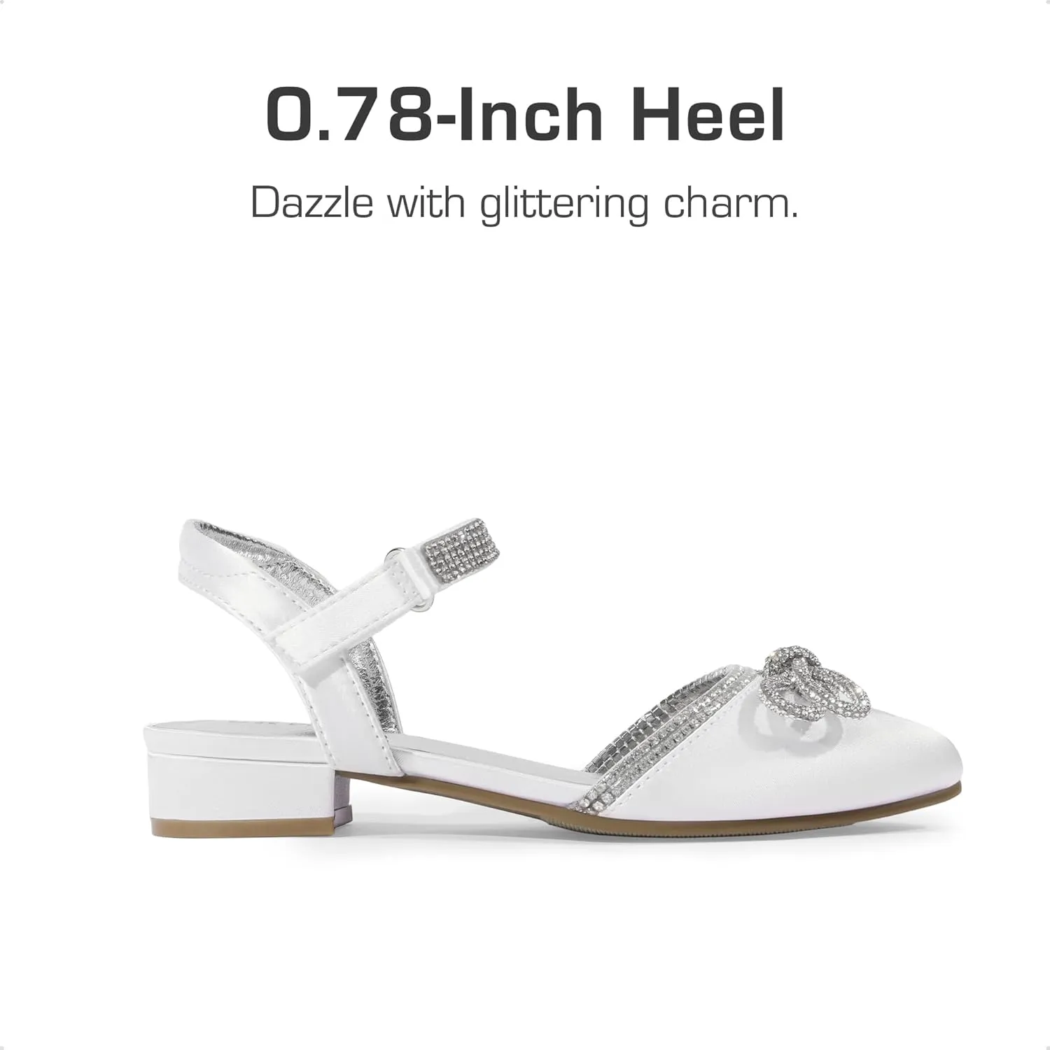 DREAM PAIRS Girls Sandals Closed Toe Dress Low Heels Pointed Toe Pump Flower Shoes for Little Big Kids Wedding Princess Party