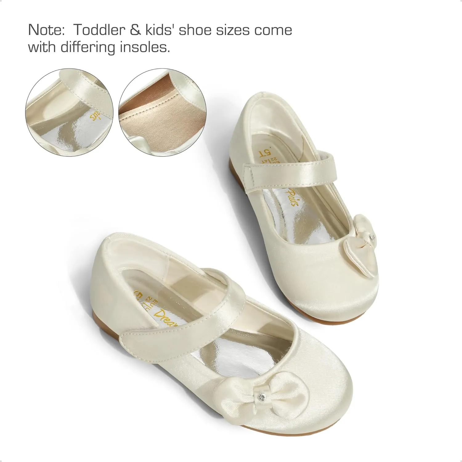 DREAM PAIRS Toddler Dress Shoes Mary Jane Flats for Girls Side Bow Ballerina Shoes