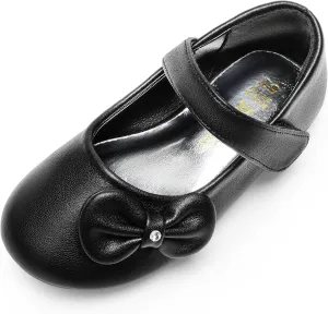 DREAM PAIRS Toddler Dress Shoes Mary Jane Flats for Girls Side Bow Ballerina Shoes