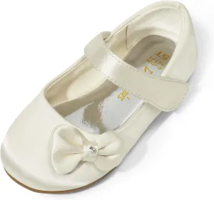 DREAM PAIRS Toddler Dress Shoes Mary Jane Flats for Girls Side Bow Ballerina Shoes