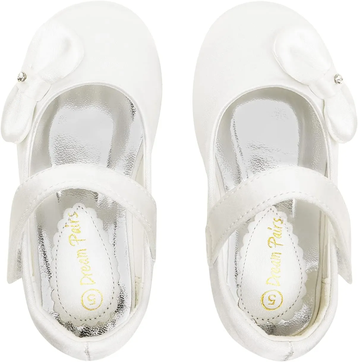 DREAM PAIRS Toddler Girls Dress Shoes Mary Jane Flats, Girls School Uniform Flats Bow Ballerina Shoes
