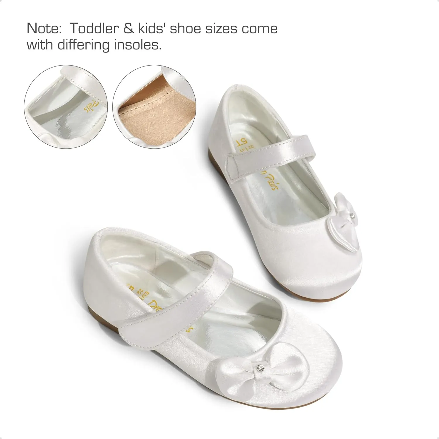 DREAM PAIRS Toddler Girls Dress Shoes Mary Jane Flats, Girls School Uniform Flats Bow Ballerina Shoes