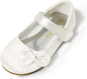 DREAM PAIRS Toddler Girls Dress Shoes Mary Jane Flats, Girls School Uniform Flats Bow Ballerina Shoes