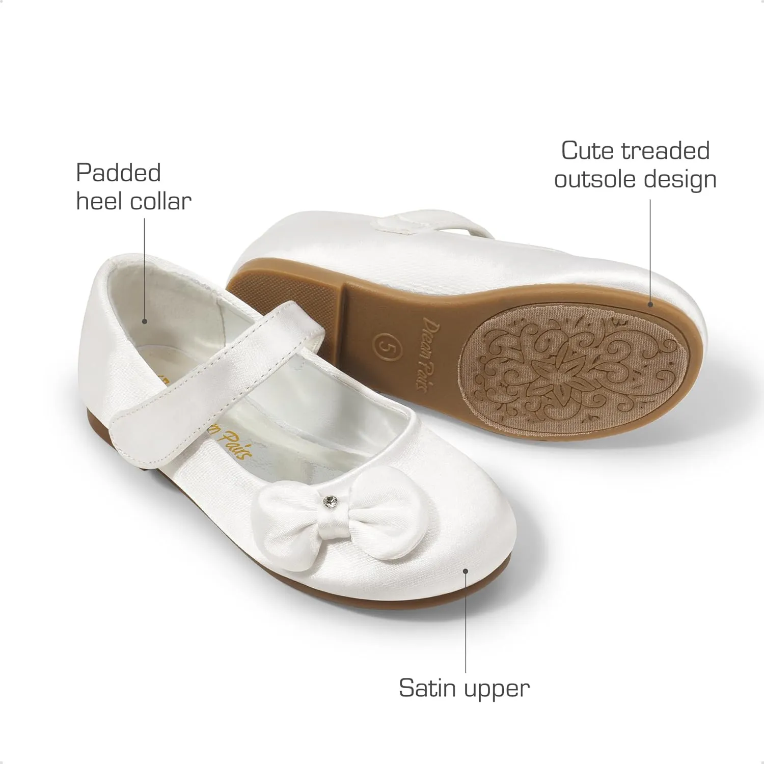 DREAM PAIRS Toddler Girls Dress Shoes Mary Jane Flats, Girls School Uniform Flats Bow Ballerina Shoes
