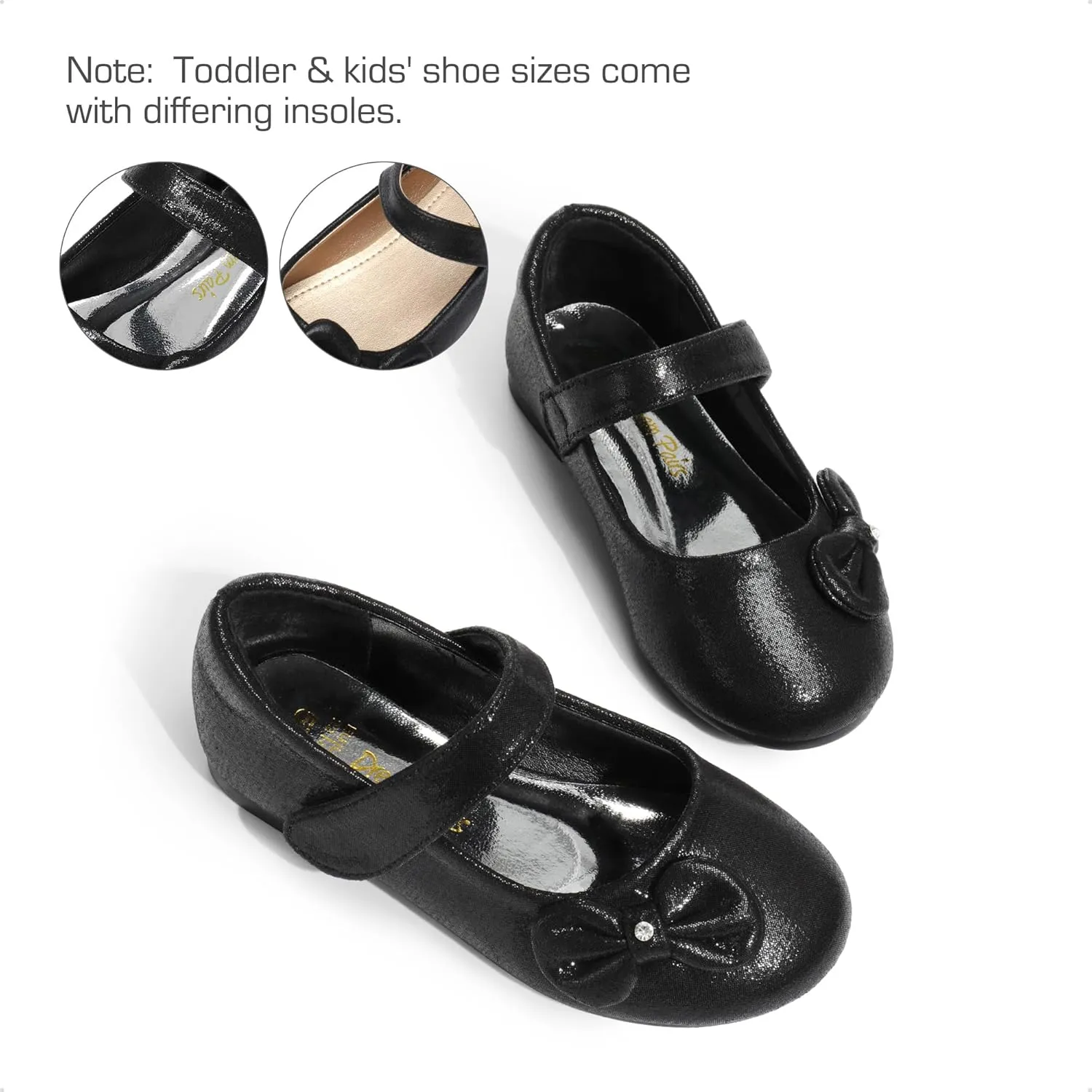 DREAM PAIRS Toddler Girls Dress Shoes Mary Jane Flats, Girls School Uniform Flats Bow Ballerina Shoes