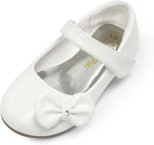 DREAM PAIRS Toddler Girls Dress Shoes Mary Jane Flats, Girls School Uniform Flats Bow Ballerina Shoes