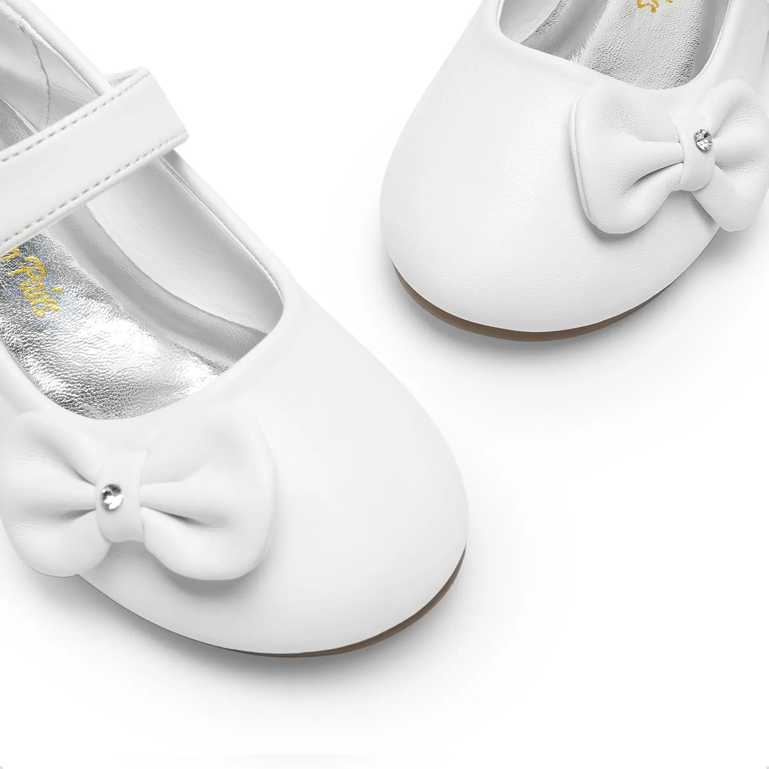 DREAM PAIRS Toddler Girls Dress Shoes Mary Jane Flats, Girls School Uniform Flats Bow Ballerina Shoes