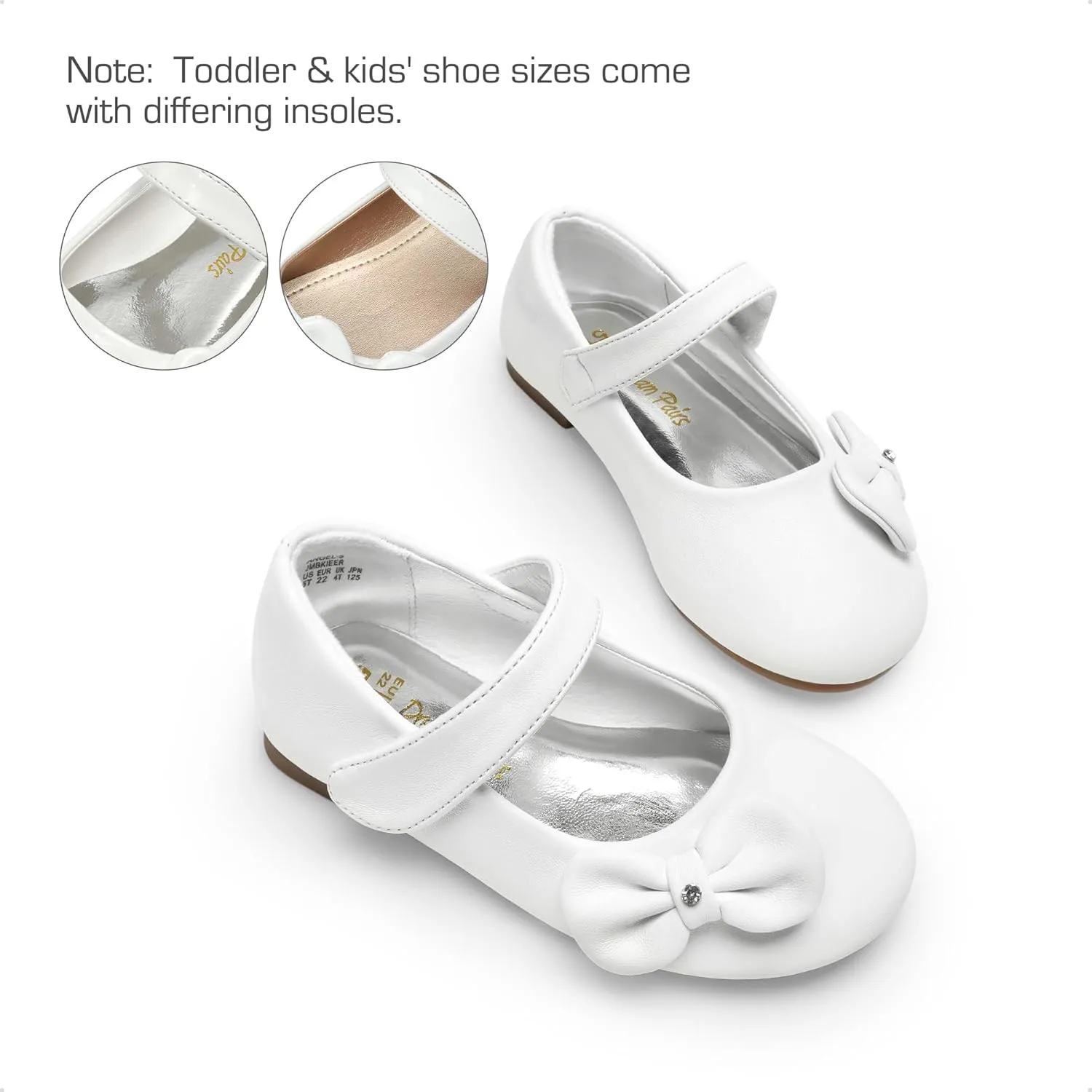 DREAM PAIRS Toddler Girls Dress Shoes Mary Jane Flats, Girls School Uniform Flats Bow Ballerina Shoes