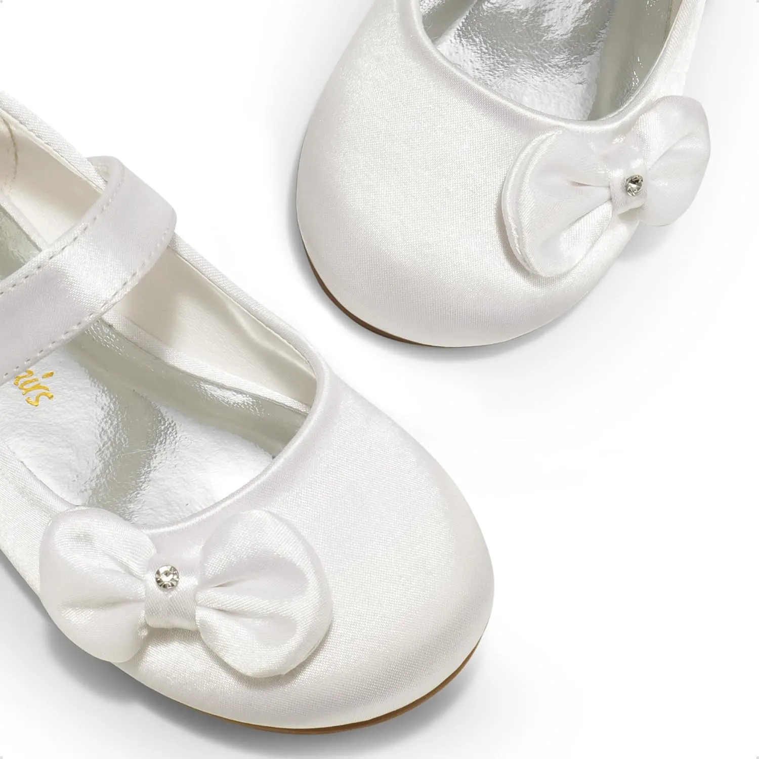 DREAM PAIRS Toddler Girls Dress Shoes Mary Jane Flats, Girls School Uniform Flats Bow Ballerina Shoes