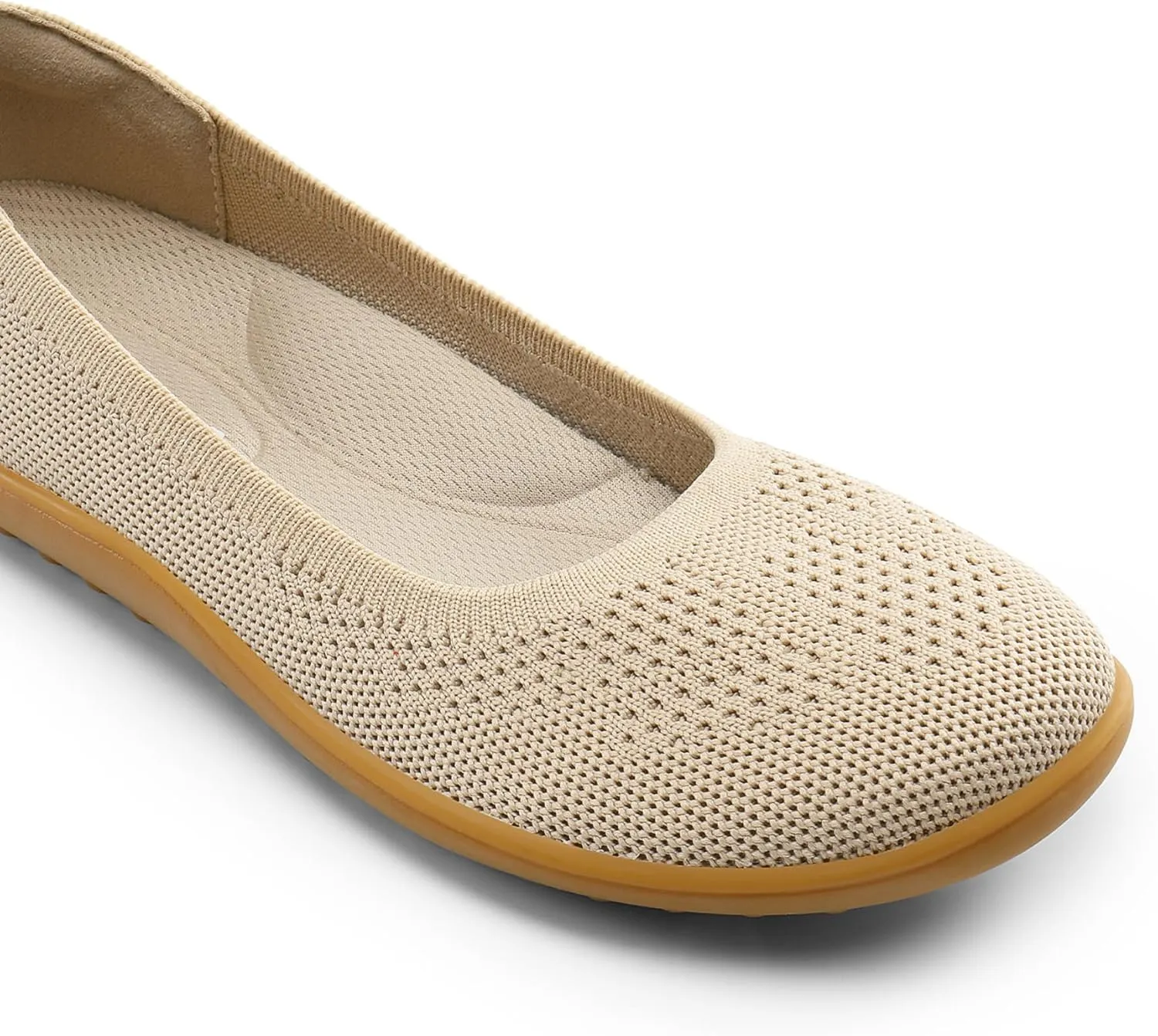 DREAM PAIRS Women's Ballet Flats, Wide Toe Box Knit Flats for Women with Arch Support, Comfortable Slip On Dressy Travel Work Business Office Shoes for Women