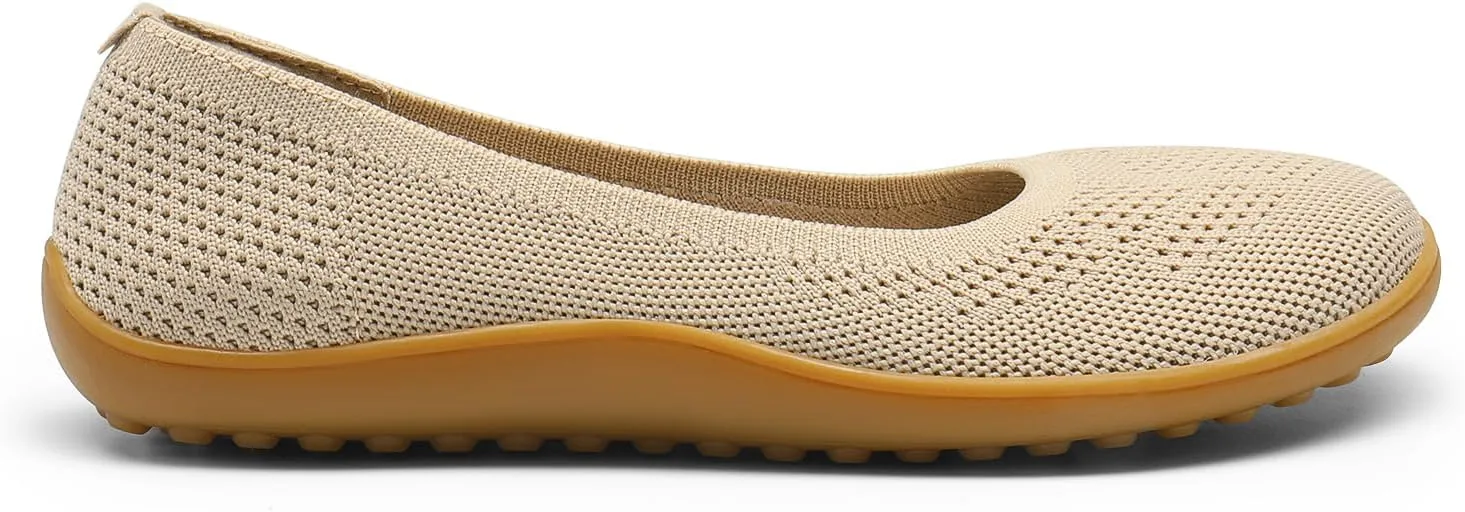 DREAM PAIRS Women's Ballet Flats, Wide Toe Box Knit Flats for Women with Arch Support, Comfortable Slip On Dressy Travel Work Business Office Shoes for Women