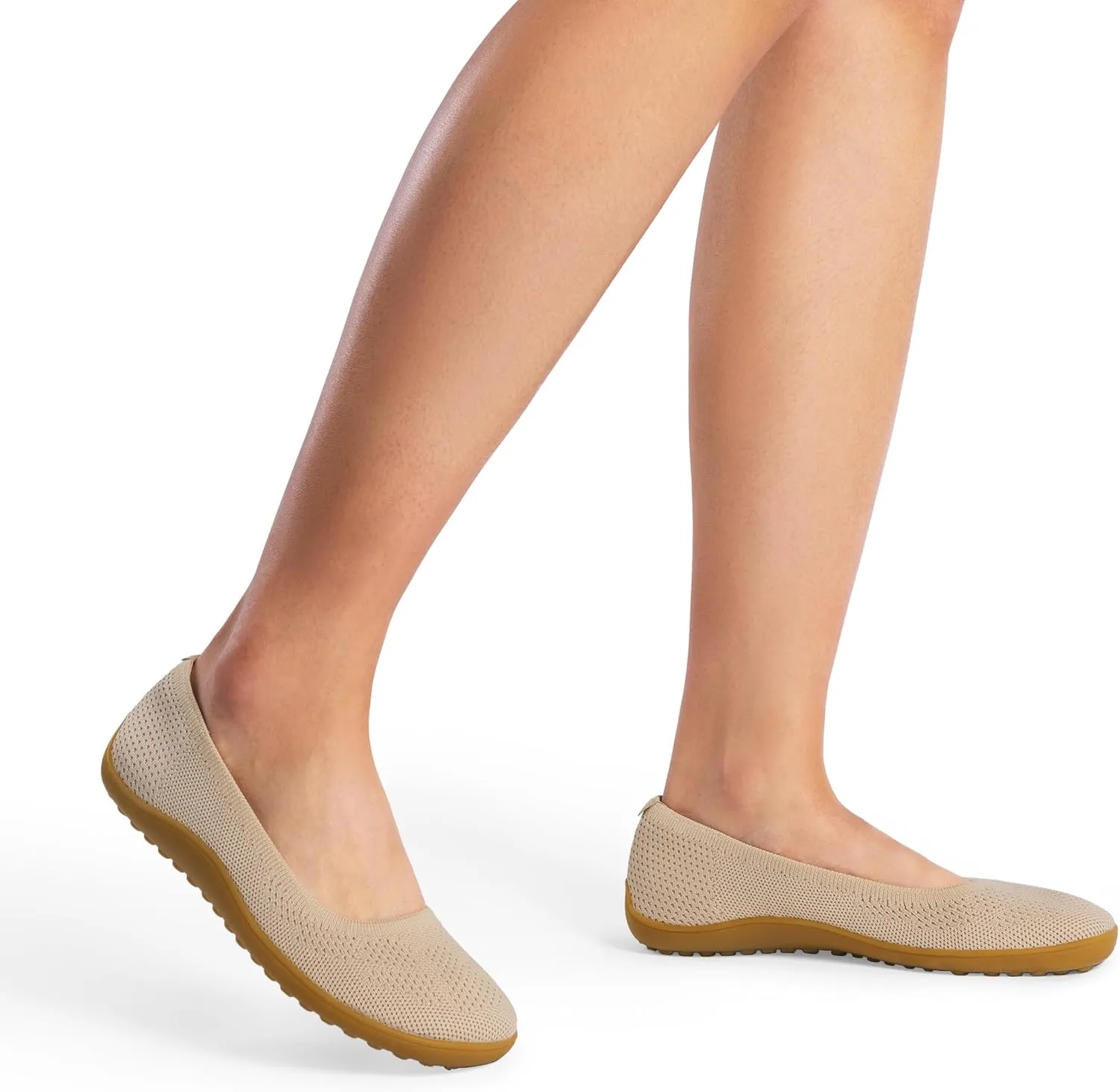 DREAM PAIRS Women's Ballet Flats, Wide Toe Box Knit Flats for Women with Arch Support, Comfortable Slip On Dressy Travel Work Business Office Shoes for Women
