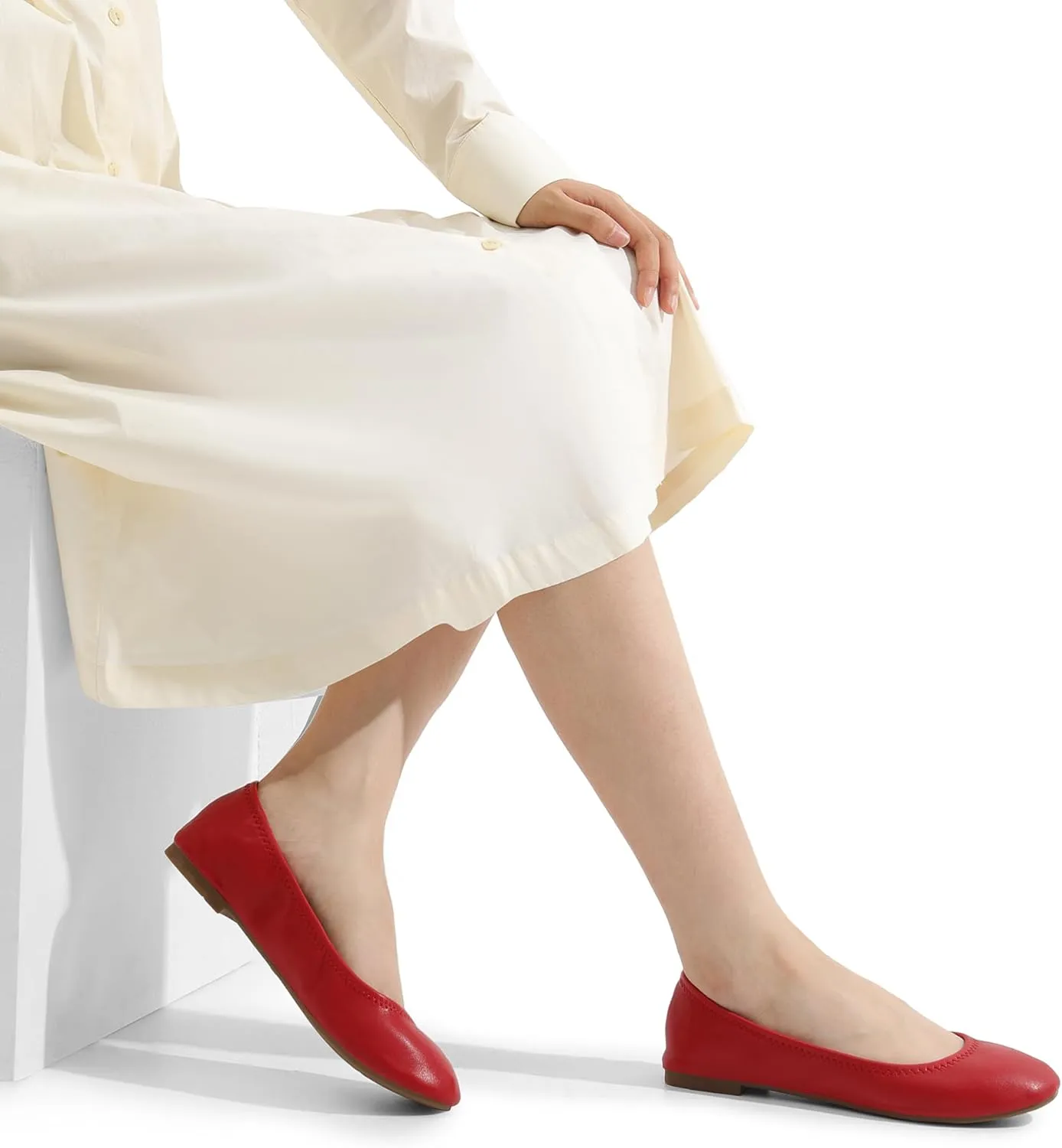 DREAM PAIRS Women's Sole-Happy Ballerina Walking Flats Shoes