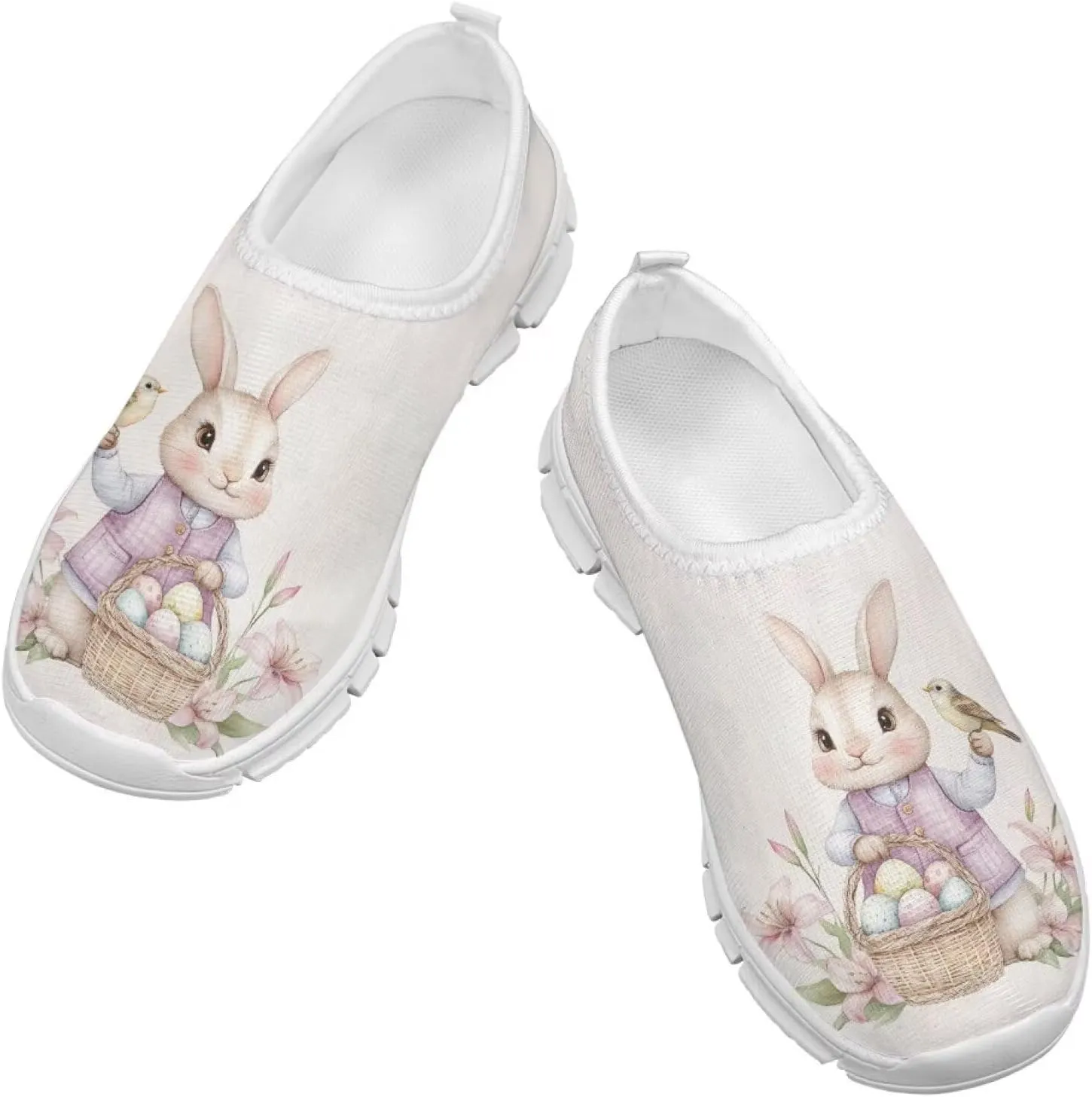 Easter Bunny Shoes for Girls Slip On Sneakers Cute Kids Gym Shoes