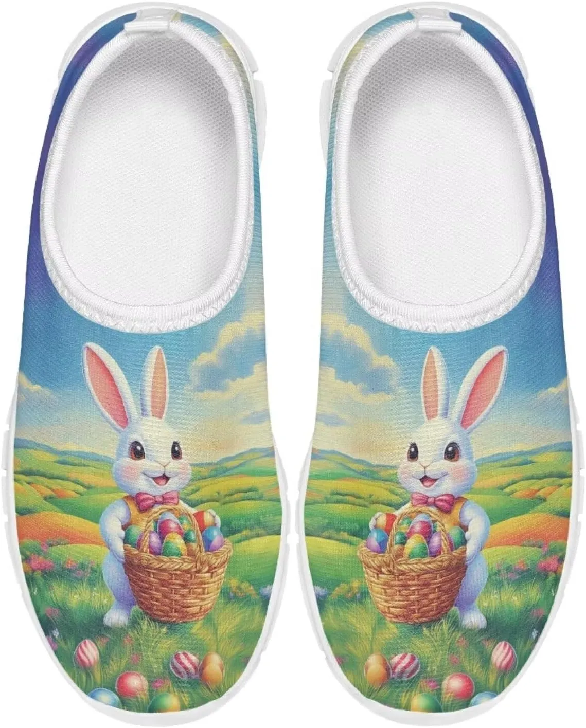 Easter Bunny Shoes for Girls Slip On Sneakers Cute Kids Gym Shoes