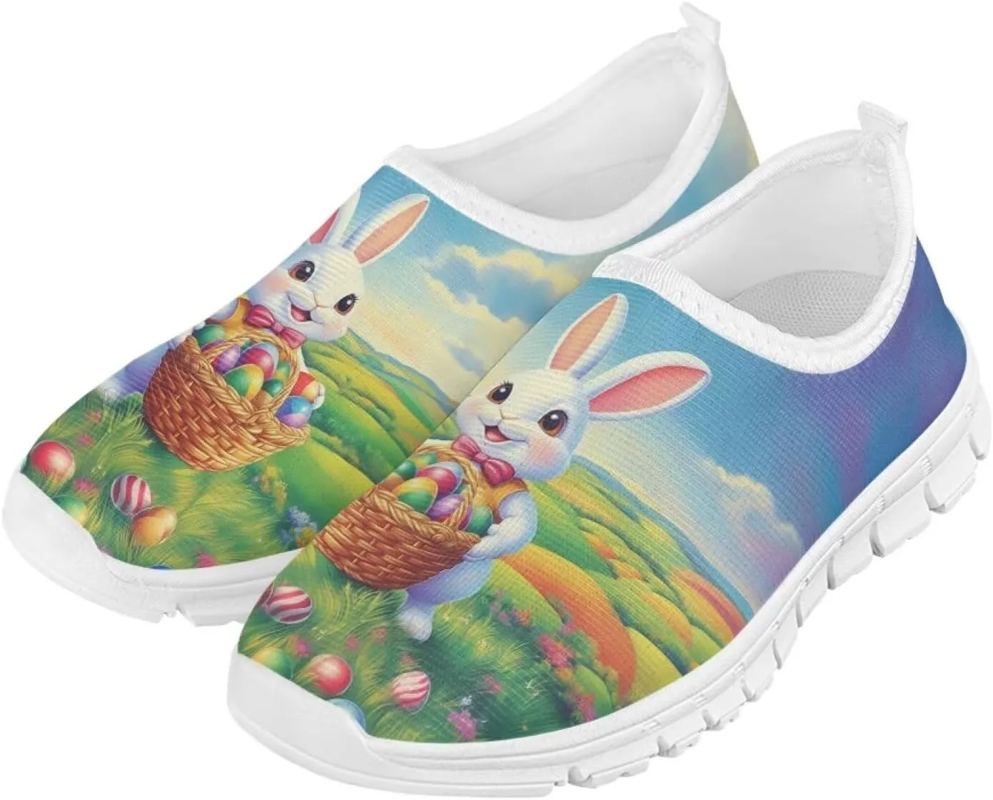 Easter Bunny Shoes for Girls Slip On Sneakers Cute Kids Gym Shoes