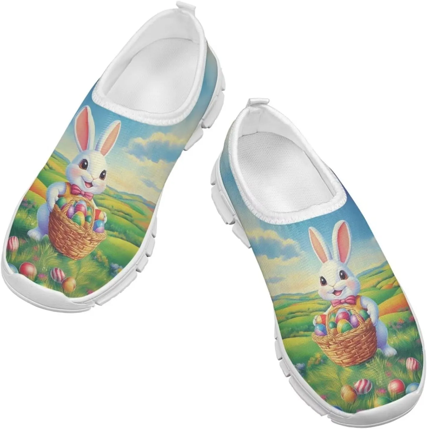 Easter Bunny Shoes for Girls Slip On Sneakers Cute Kids Gym Shoes