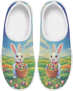 Easter Bunny Shoes for Girls Slip On Sneakers Cute Kids Gym Shoes