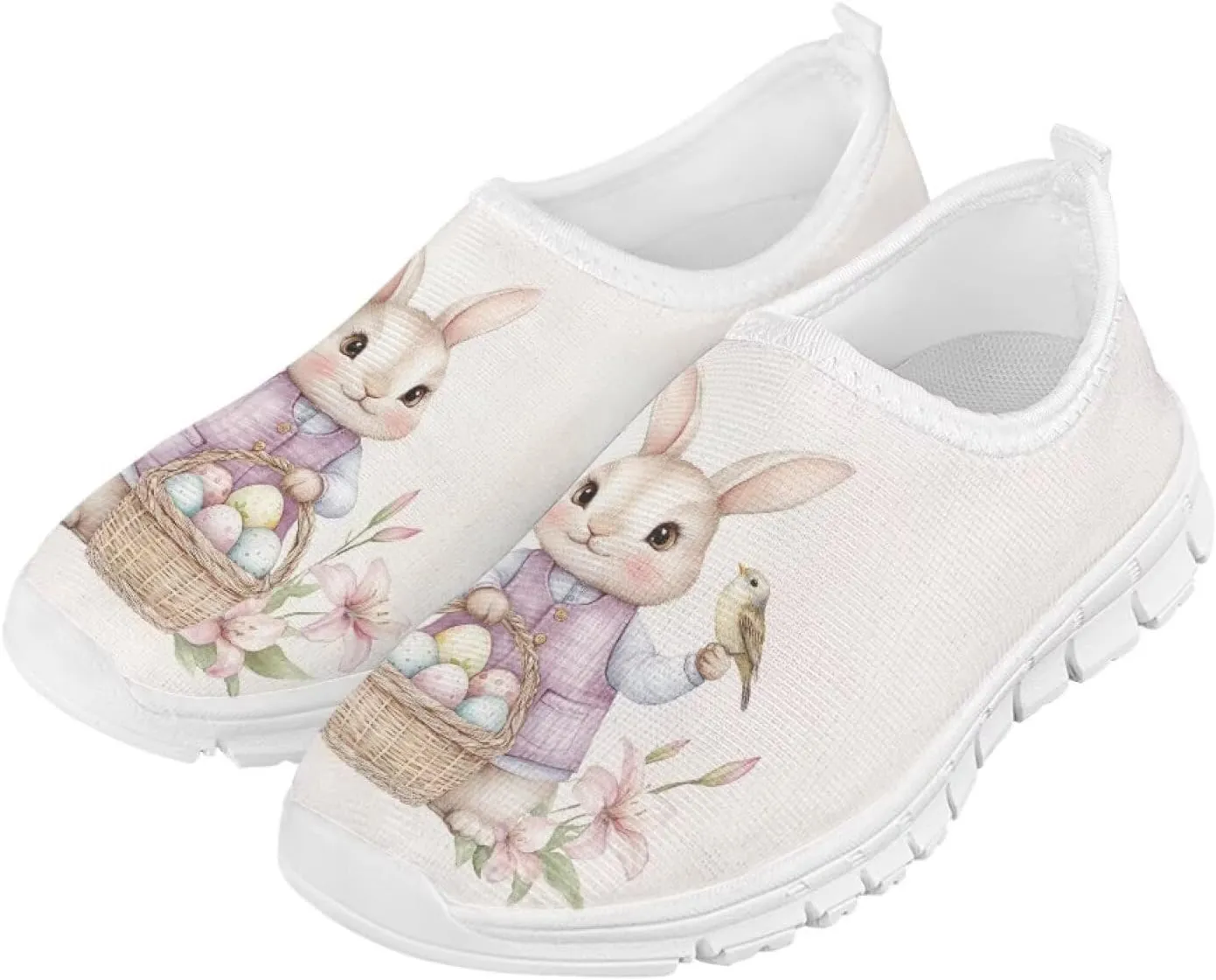 Easter Bunny Shoes for Girls Slip On Sneakers Cute Kids Gym Shoes