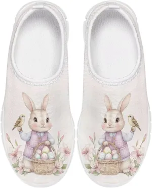 Easter Bunny Shoes for Girls Slip On Sneakers Cute Kids Gym Shoes